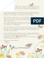 Beige Illustrated Garden Flowers Butterfly Letter