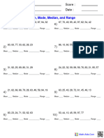 Mean, Mode, Median, and Range