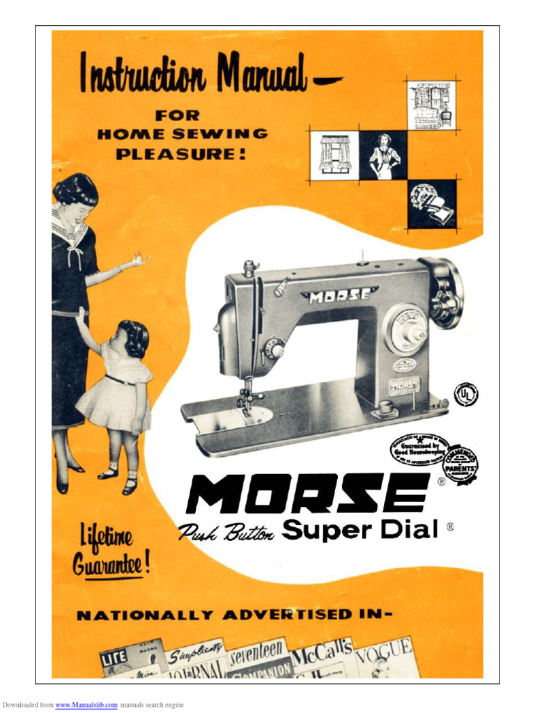 Morse Super Dial Sewing Machine Instructions PDF