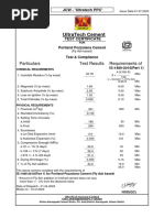 Ultratech Cement: Particulars Test Results Requirements of