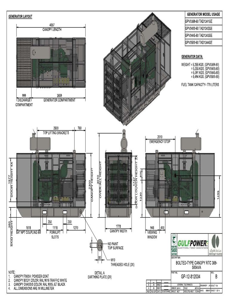 500 KVA Generator Drawing PDF