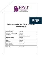 Institutional Rules On Student Governance