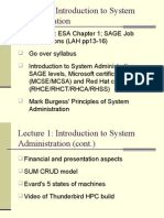Lecture 1: Introduction To System Administration: Reading: ESA Chapter 1 SAGE Job