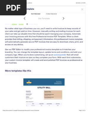 Professional Invoice Template - PDF Templates | Jotform