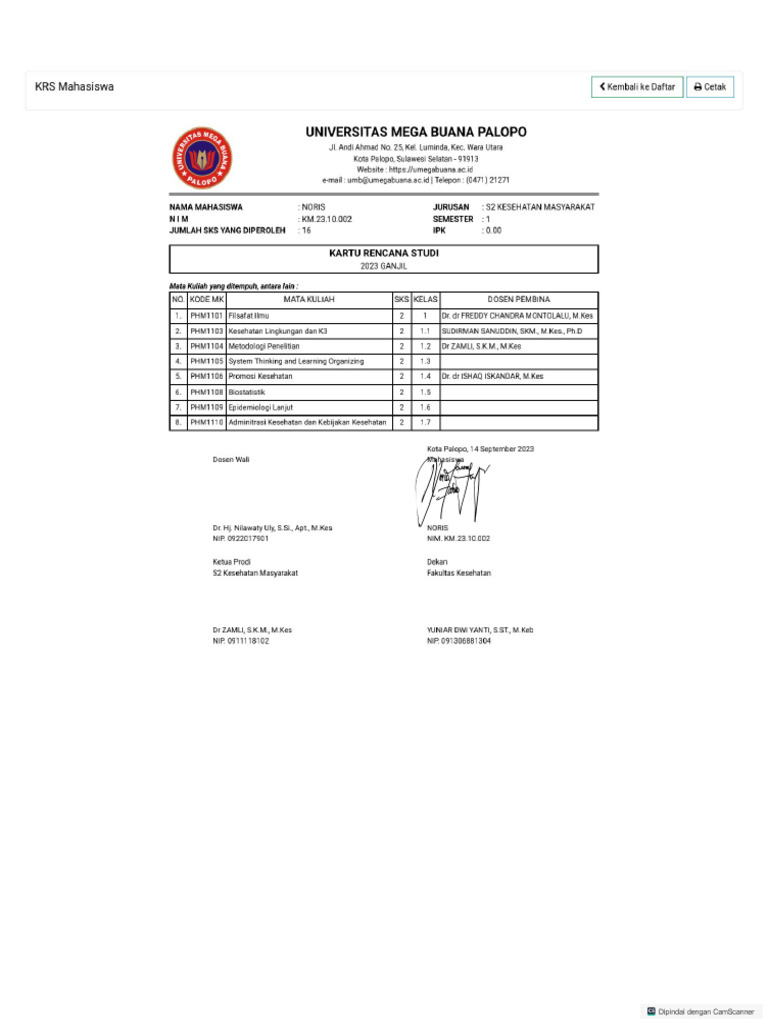 Krs mahasiswa pdf