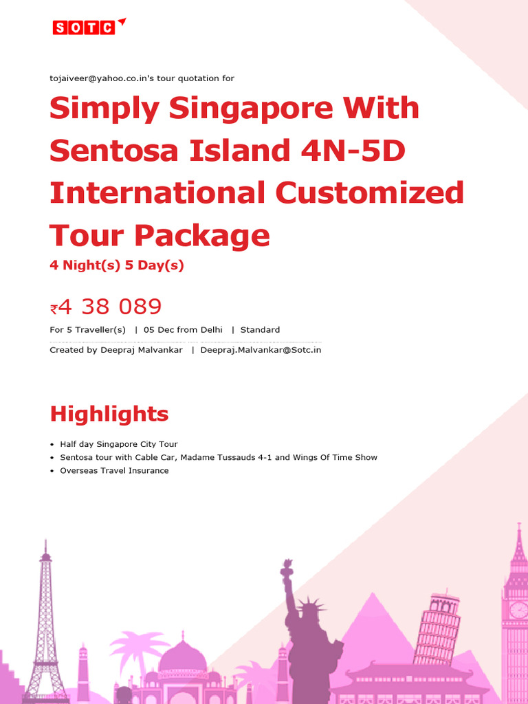 Simply Singapore With Sentosa Island 4N-5D International Customized ...