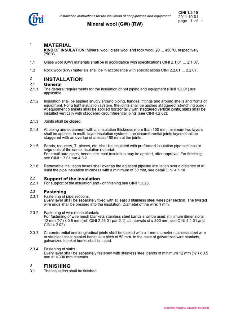 Cini Handbook 1.3.10 PDF Thermal Insulation Pipe (Fluid Conveyance)