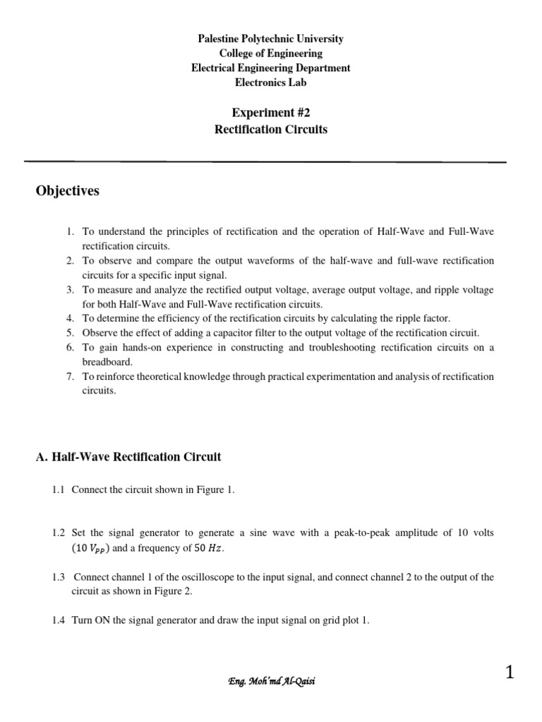 Exp#2 Diode Circuits, Rectification Circuits | PDF | Rectifier