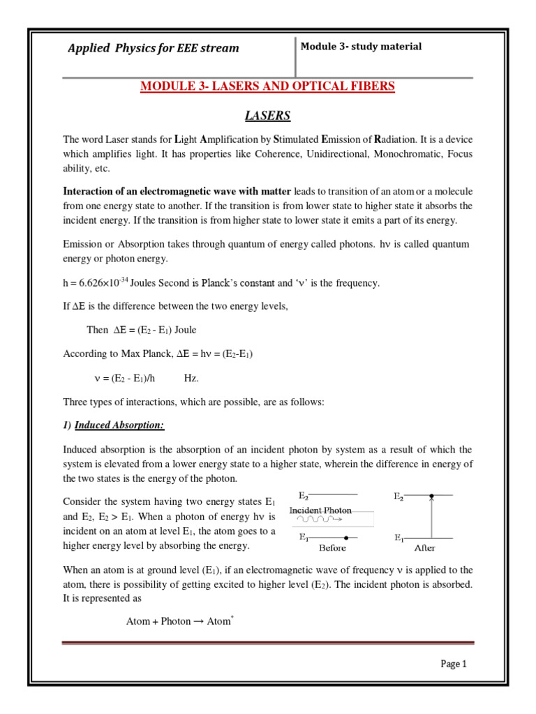 Laser Principles and Vibrational Modes | PDF | Laser | Emission Spectrum