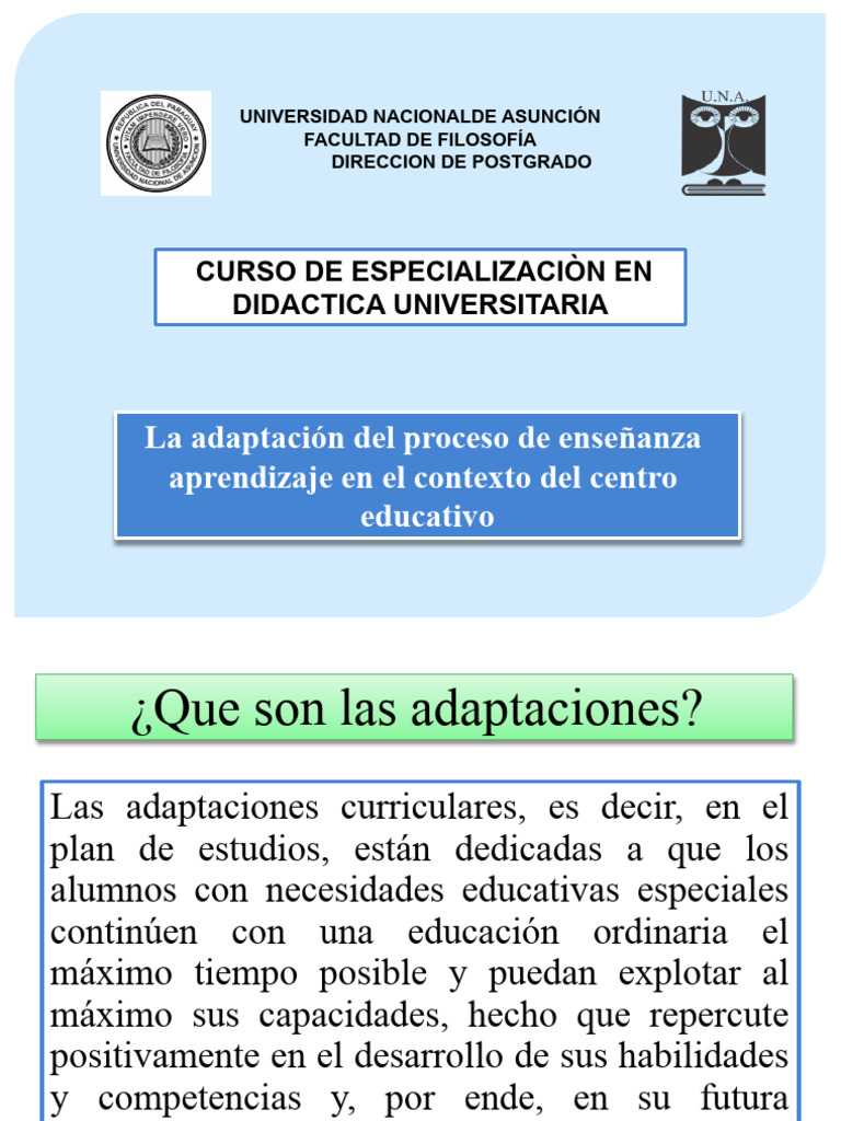 La Adaptación Del Proceso de Enseñanza Aprendizaje en El Contexto Del ...