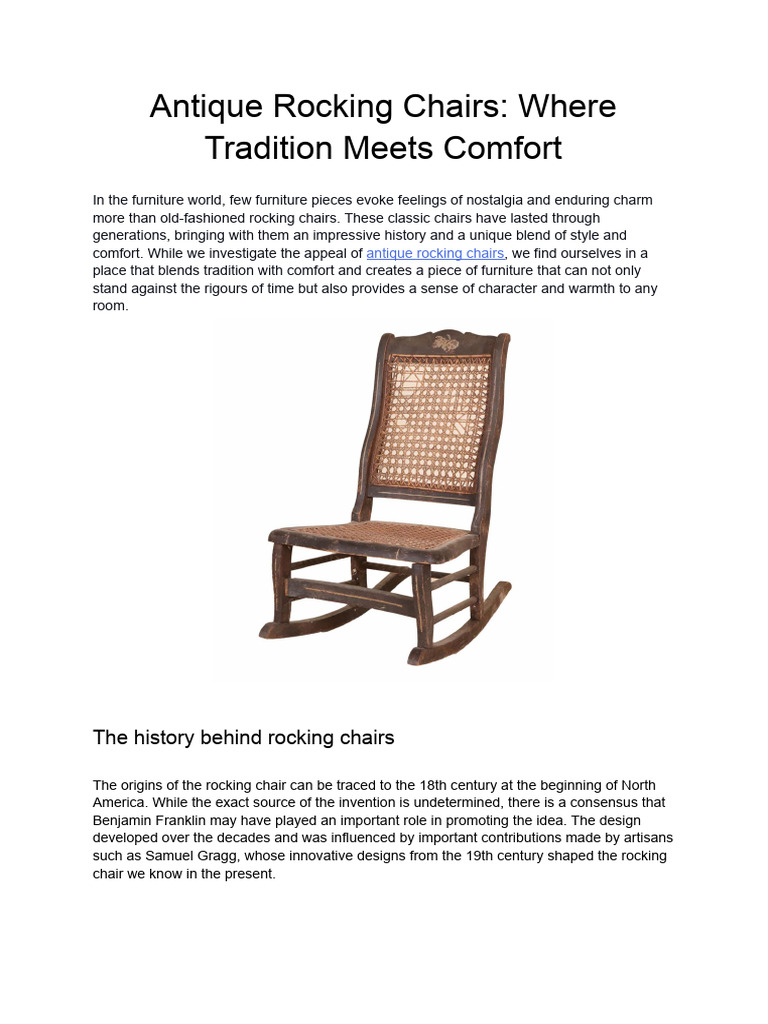 Antique Rocking Chairs - Where Tradition Meets Comfort | PDF | Antique ...