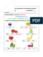 Atividades 1° Período - 16 A 20 de Outubro