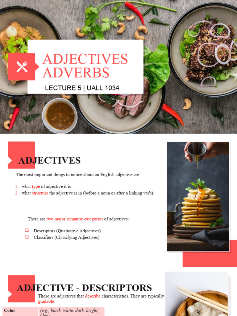 Understanding Adjectives and Adverbs | PDF | Adjective | Adverb