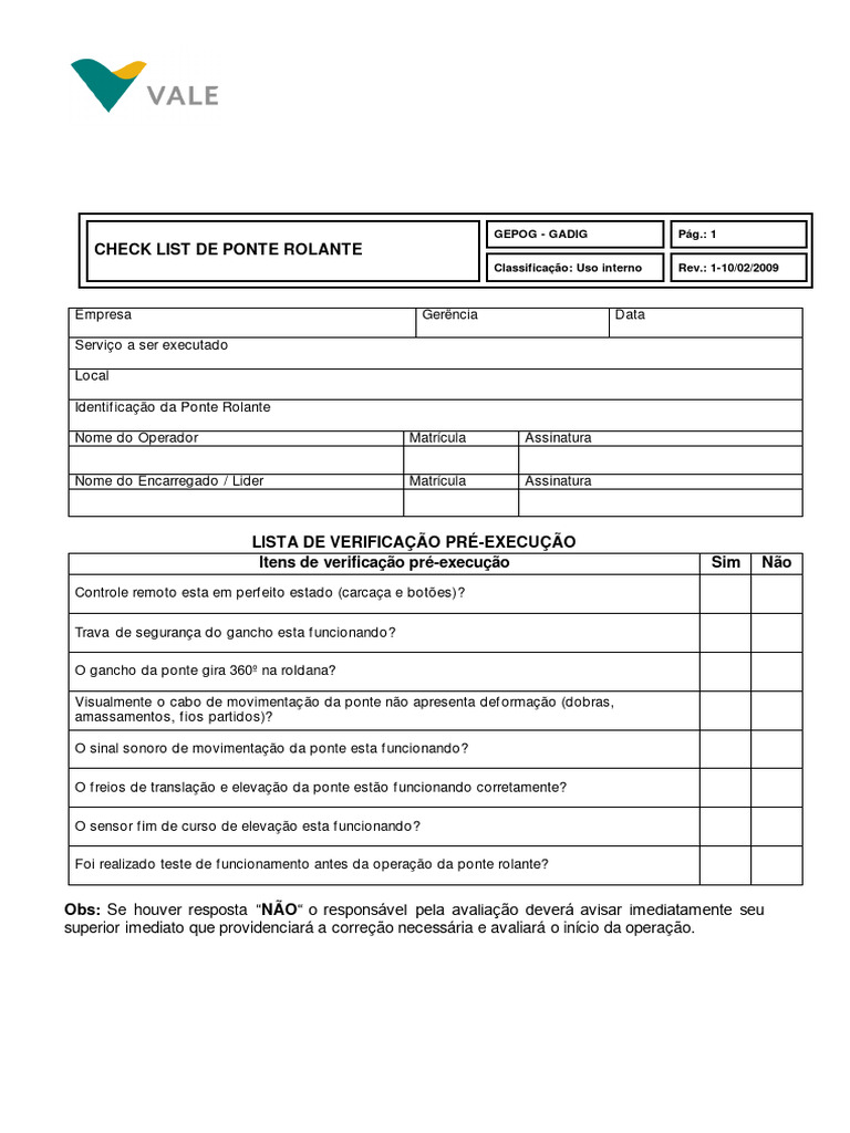 Modelo De Check List Cinto Vaquero