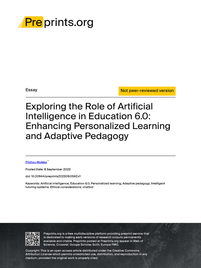 Exploring The Role of Artificial Intelligence in E | PDF | Artificial ...