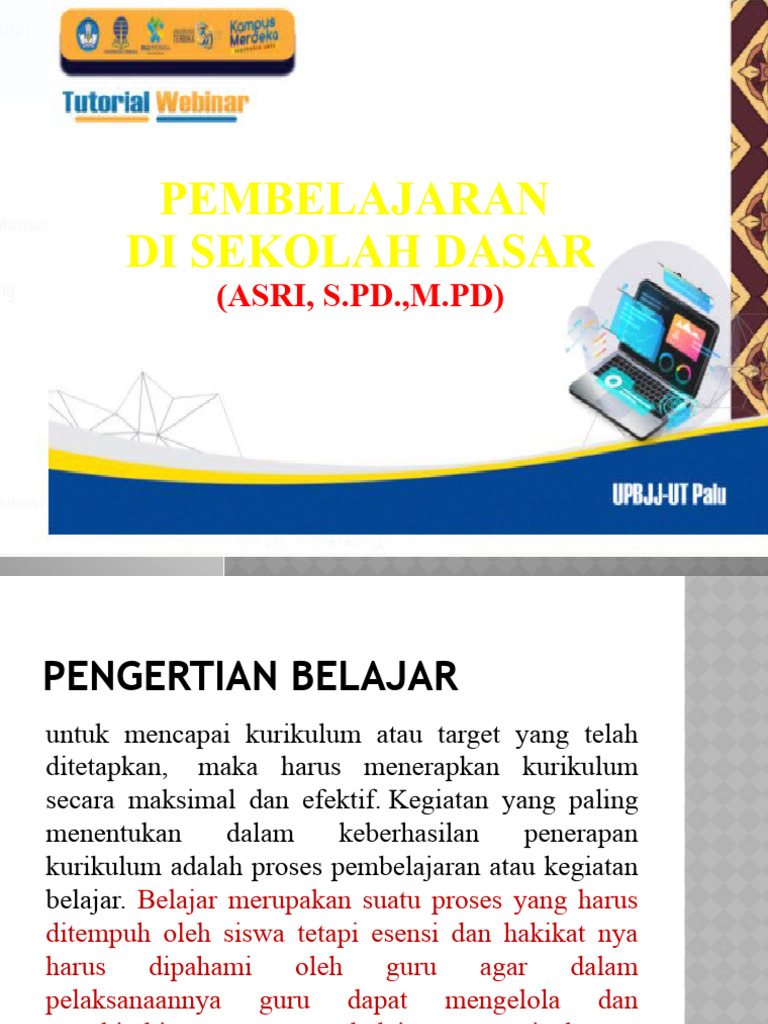 Proses Pembelajaran di Sekolah Dasar | PDF
