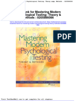 Test Bank For Mastering Modern Psychological Testing Theory Methods 0205886086