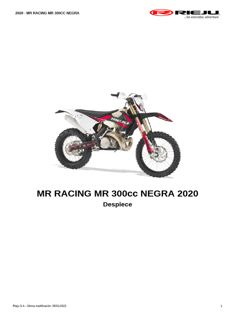 2020-Rieju Mr-Racing-Mr-300cc-Negra | PDF | Tornillo | Arandela (Hardware)