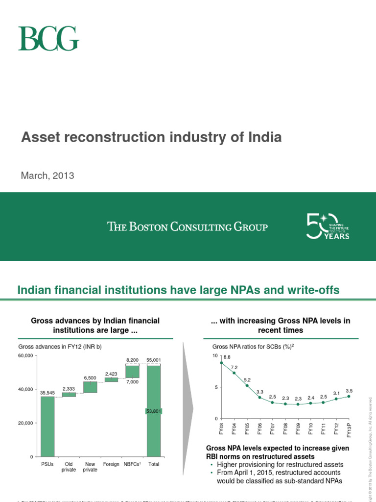 BCG - India ARC Industry | PDF | Debt | Loans