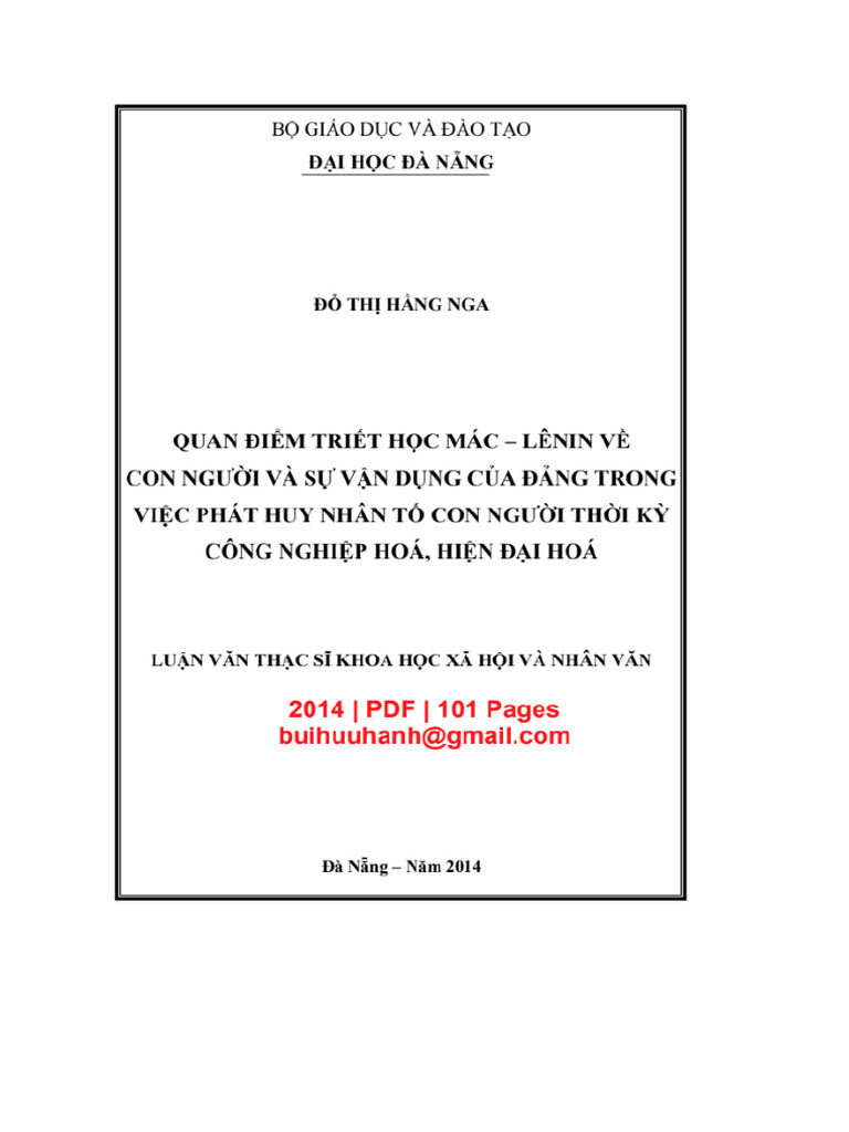 Luan van thac si khoa hoc xa hoi va nhan van quan diem triet hoc mac