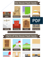 Parts of The House Flash Cards 2x3