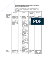 Intervention Action Orientation Plan