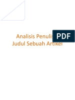 Analisis Penulisan Judul Sebuah Artikel