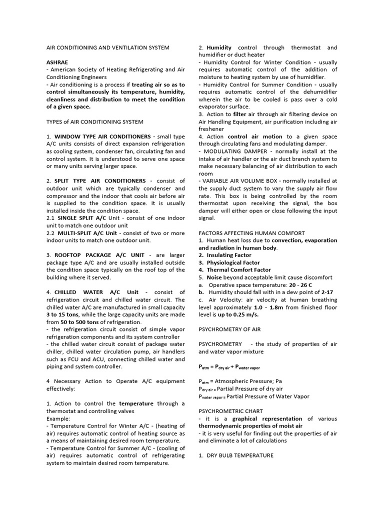 Air Density at 25°C in HVAC Systems | PDF | Air Conditioning | Humidity