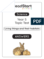 2 Y5 Science Topic Test Living Things and Their Habitats Answers