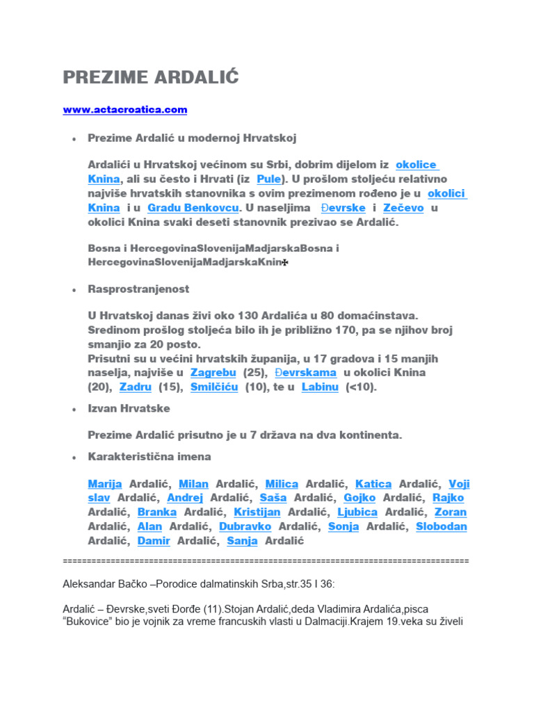 Esad Medar - Prezime Ardalić | PDF