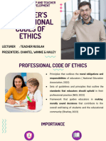 Teacher Professinal Codes of Ethics