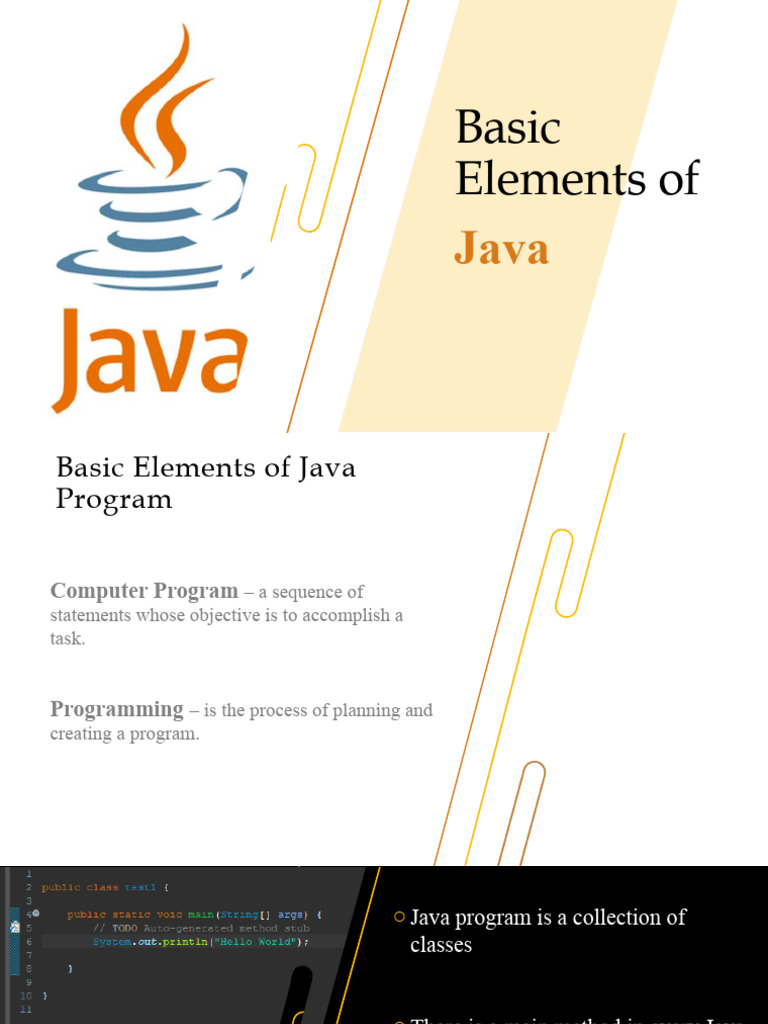 Basic Elements of Java | PDF