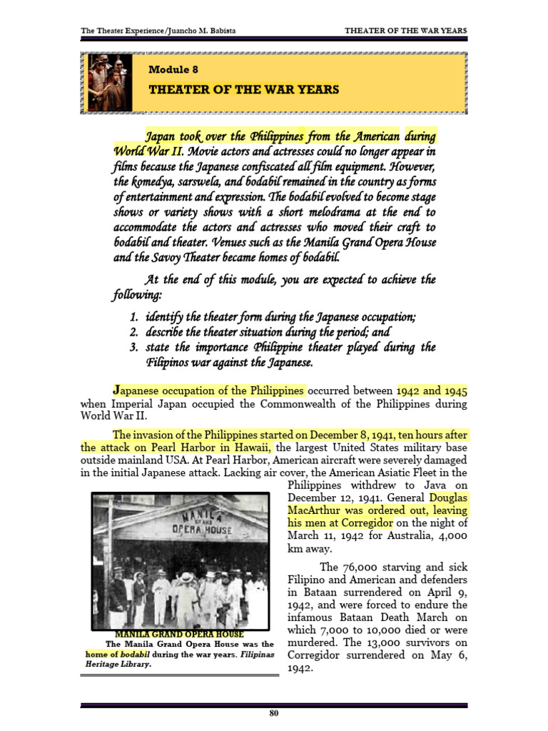 Bodabil: Theater During Japanese Occupation | PDF
