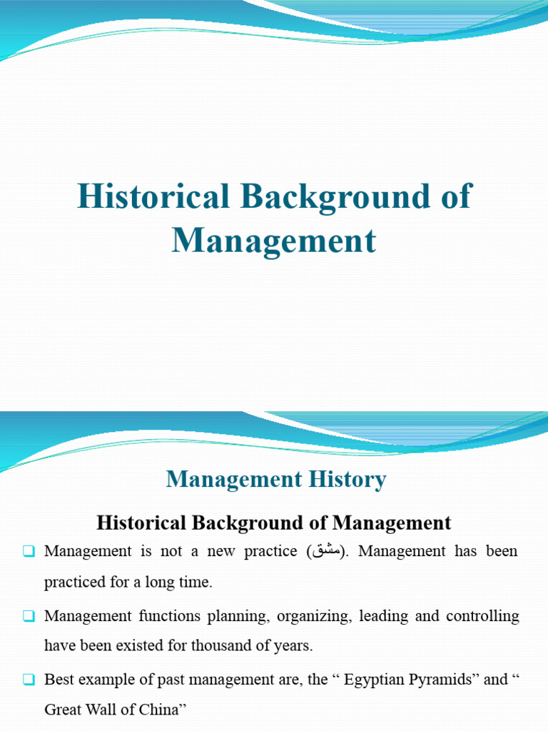 Historical Background of Management | PDF
