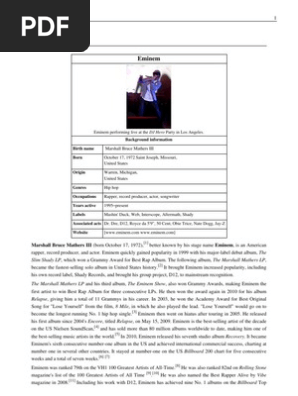 Em In Em Pdf Hip Hop American Musicians