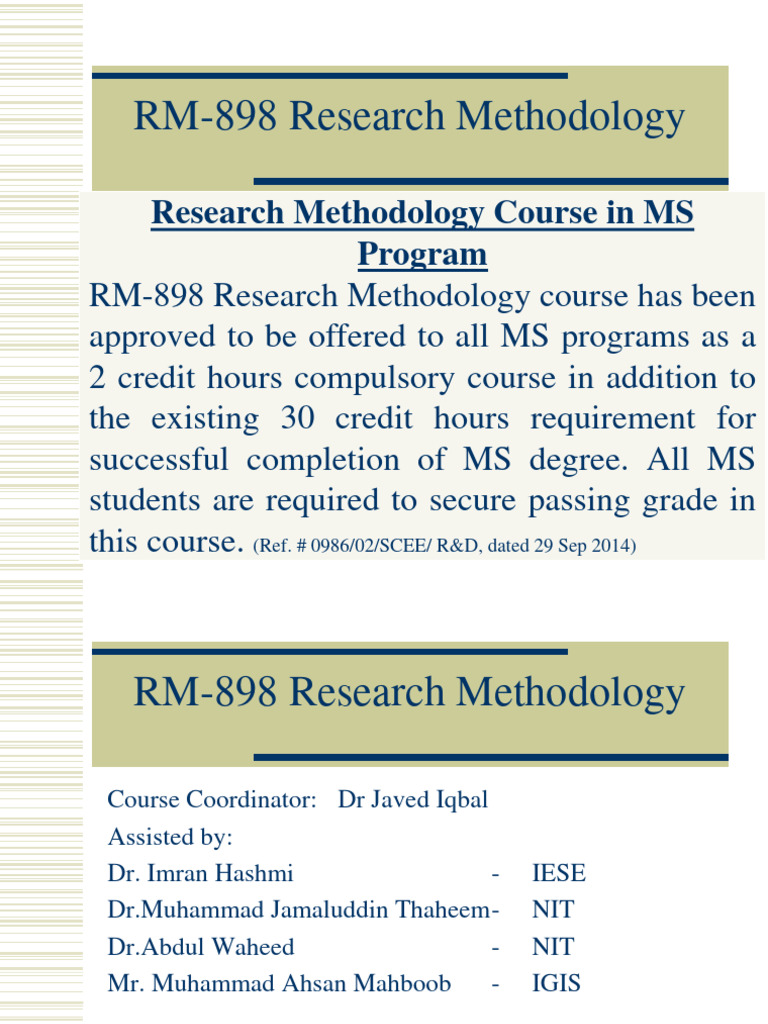 RM-898 Research Methodology Course Overview | PDF | Scientific Method ...