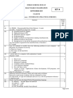 Class - Xi - Informatics Practices - Half Yearly Examination - MS - Set - A - 2019-1