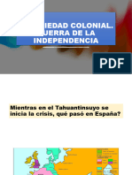 4. Sociedad Colonial. Guerra de La Independencia