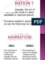 In English Language, The Act of Reporting The Words Is Called