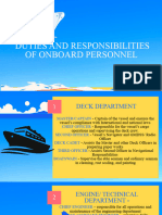 Duties and Responsibilities of Personnel