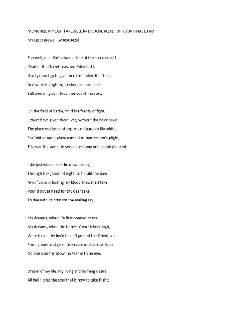 Farewell Rizal | PDF