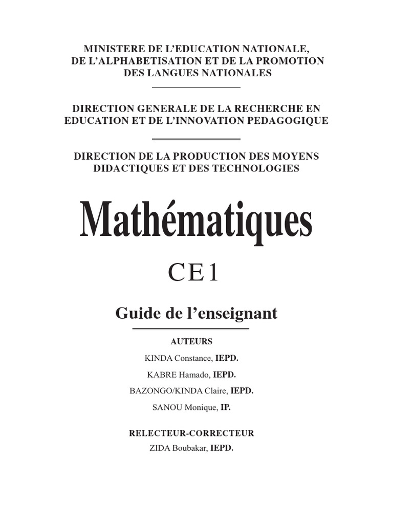 Guide Maths Ce1 | PDF | Pédagogie | Enseignement