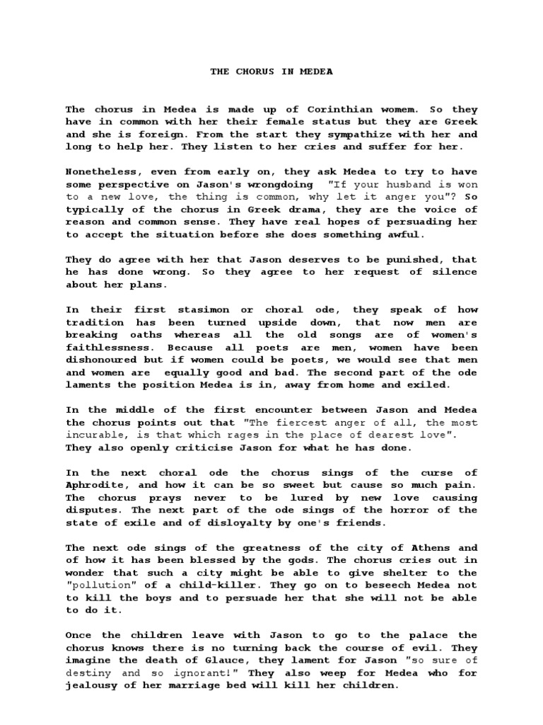 The Chorus in Euripides' Medea Jason Theatre