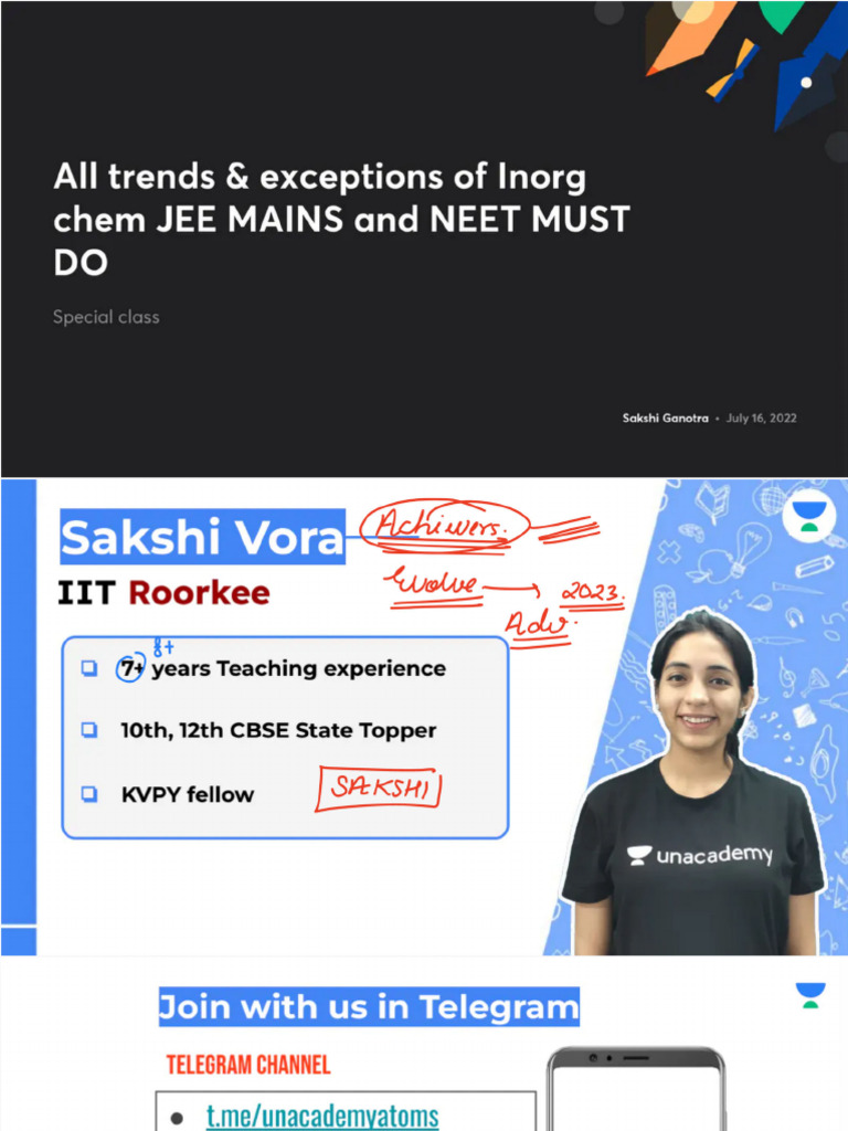 INORGANIC CHEMISTRY JEE MAIN CHAPTERS visual data 7