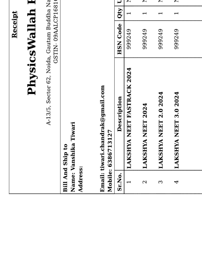 PW Invoice | PDF