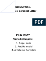 Kelompok 1 Definisi Personal Latter: 1. Angel Aulia 2. Andika Majid 3. Alfiah Nur Hamidah