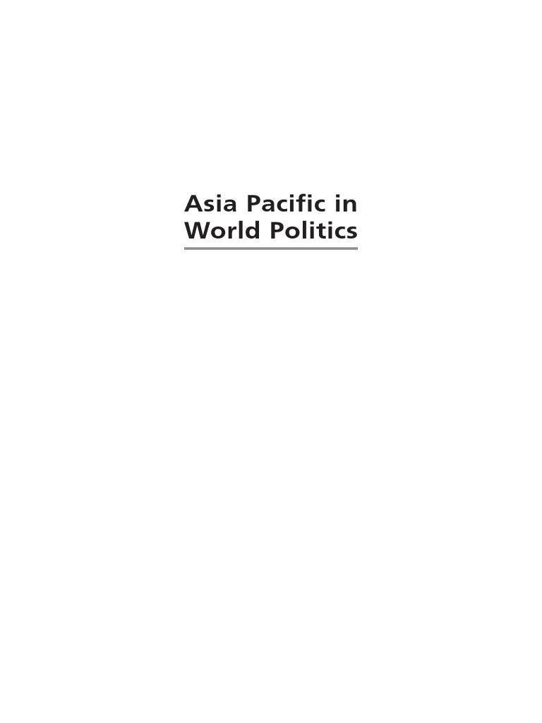 Asia Pacific in Global Politics Analysis | PDF | Southeast Asia | East Asia