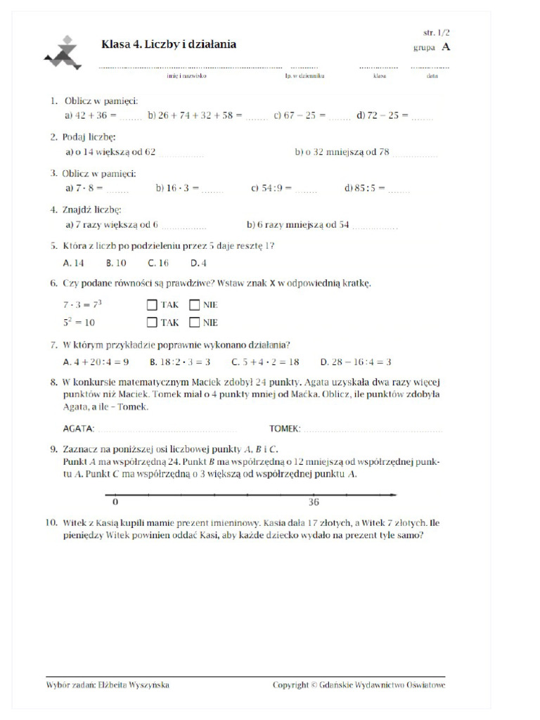 Klasa 5 Liczby | PDF