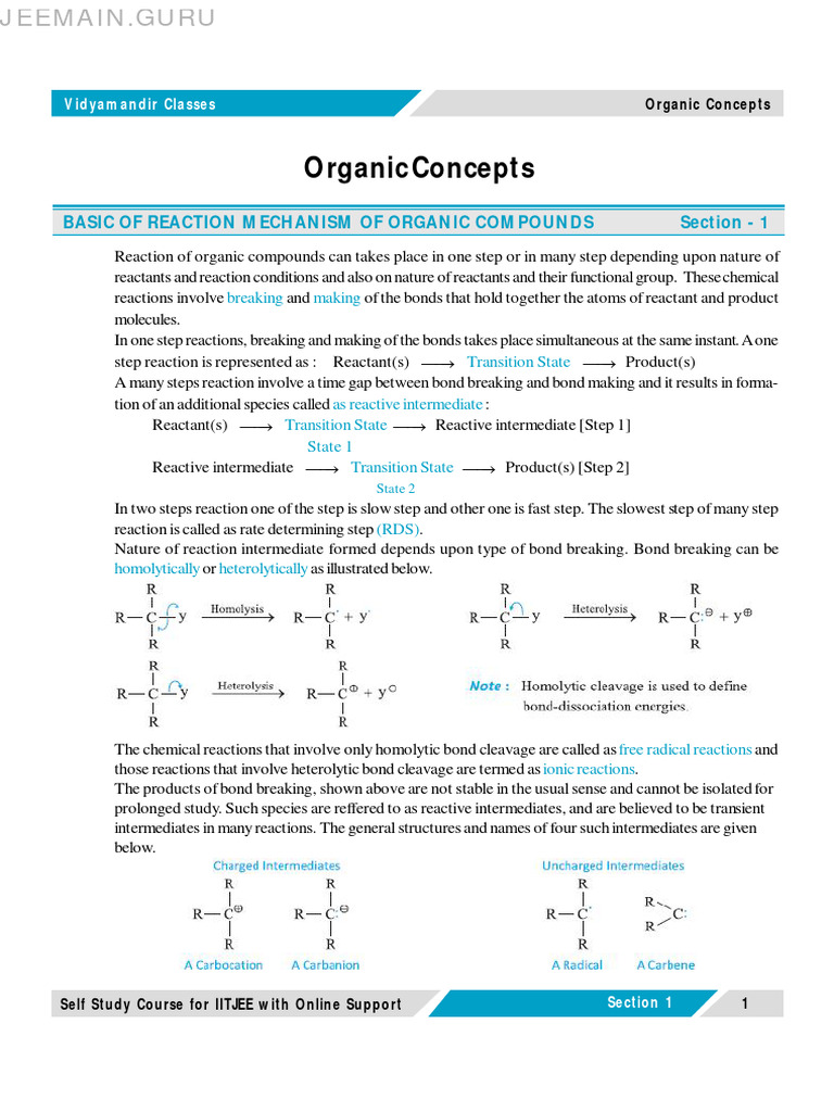 Organic Reaction Mechanisms Overview | PDF | Chemical Reactions | Chemistry