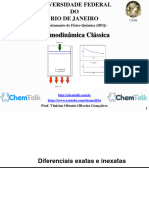 Derivadas Exatas e Inexatas, Diferenciais Totais, Processos Envolvendo Gases Ideais e Processos Cíclicos - Termodinâmica Clássica (P)